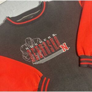 Logo 7 Nebraska Huskers Vintage 90s Sweatshirt Adult XL Black Red NCAA Football